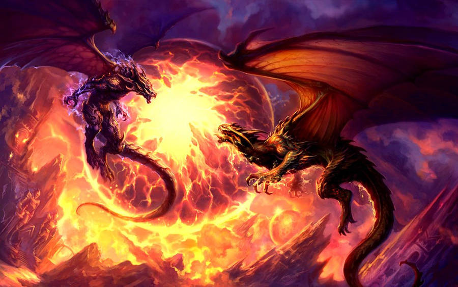 Red Ball Lightning Really Cool Dragons Wallpaper