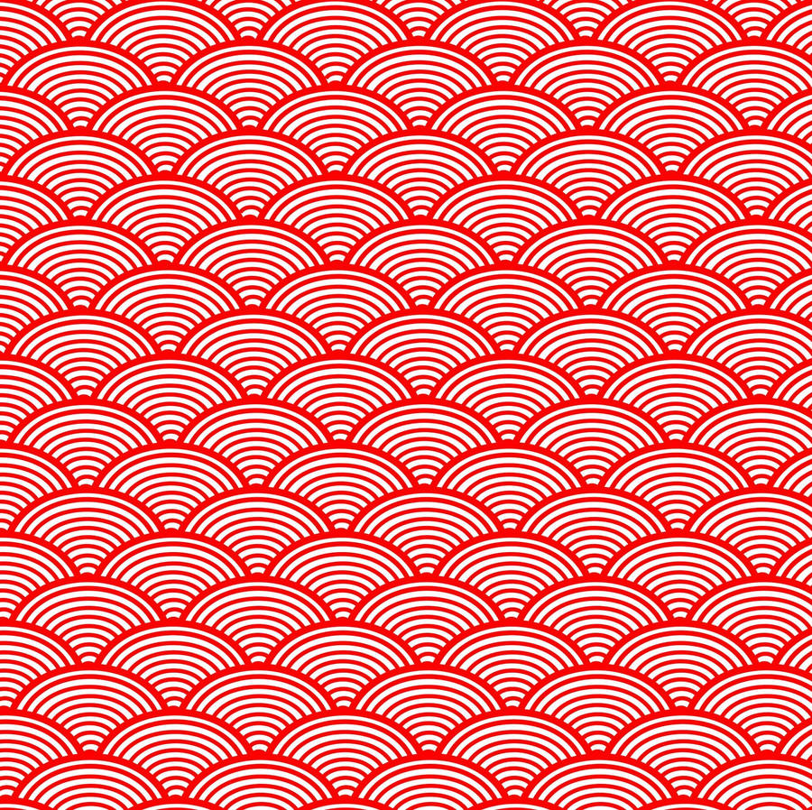Red Seigaiha Pattern Wallpaper