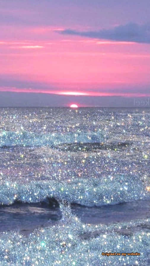 Relaxing Purple Sunset Sparkle Aesthetic Wallpaper