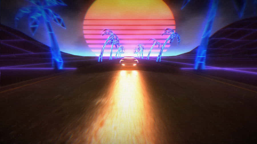 Retro Futuristic80s Vibe Wallpaper