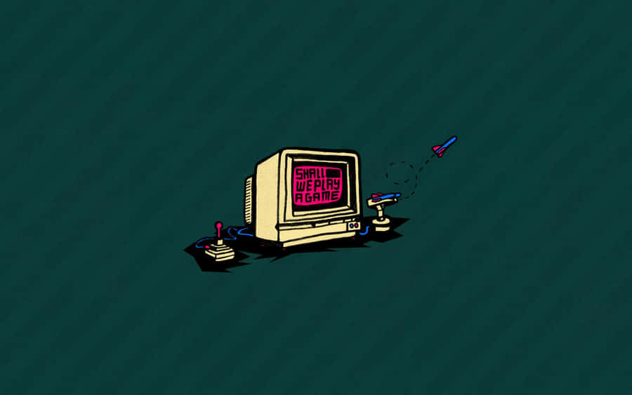 Retro Gaming On The Classic Pc Of The 90s. Wallpaper