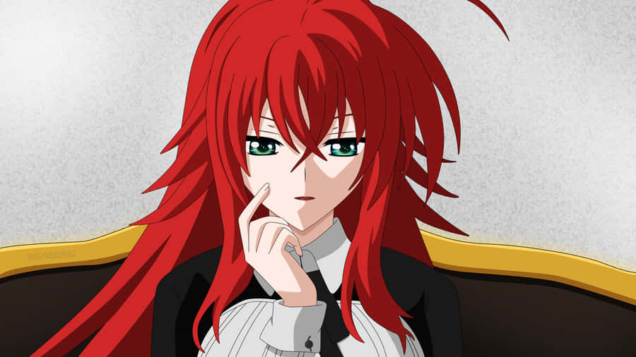 Rias Gremory: A Fiery Crimson Presence Wallpaper