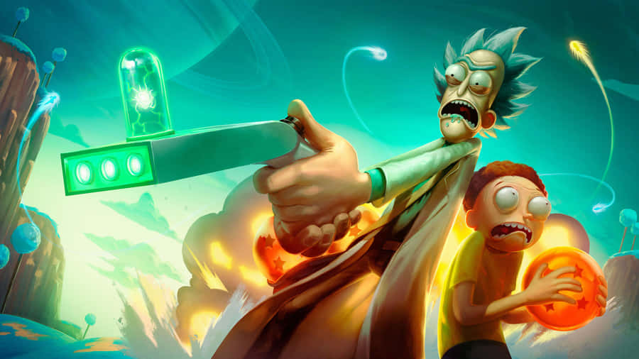 Rick And Morty Fan Art With Dragon Ball Wallpaper