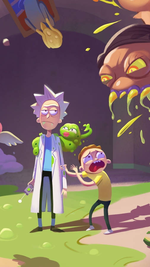 Rick And Morty Tv Show Creature Attack Wallpaper
