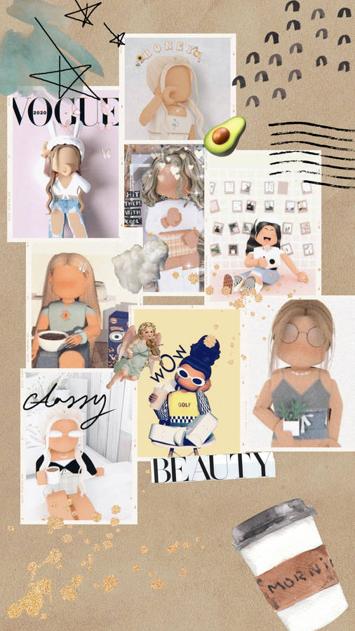 Roblox Aesthetic Fashion Collage Wallpaper