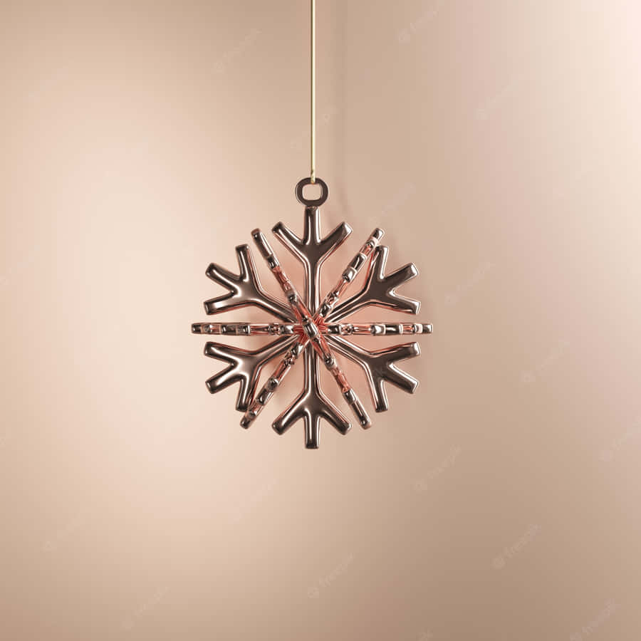 Rose Gold Christmas Snowflakes Wallpaper