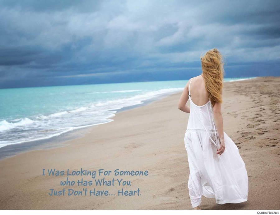 Sad Love Girl In White Wallpaper