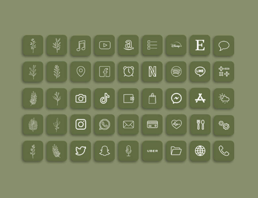 Download free Sage Green Aesthetic Icons Wallpaper - MrWallpaper.com