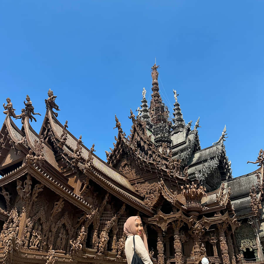 Sanctuary Of Truth Beneath The Blue Sky Square Wallpaper
