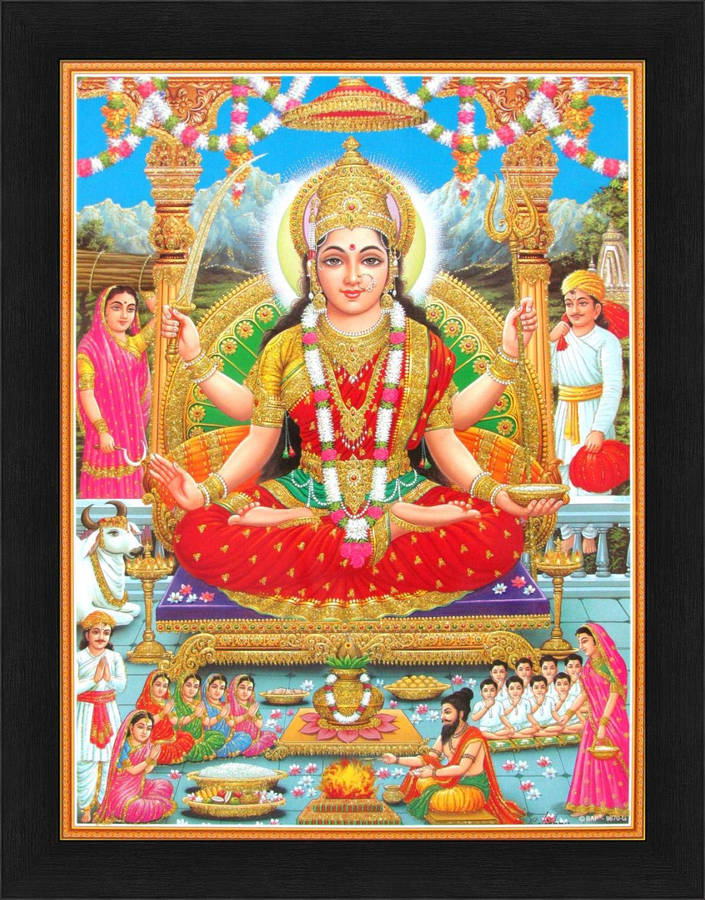 Download free Santoshi Maa Black Frame Wallpaper - MrWallpaper.com