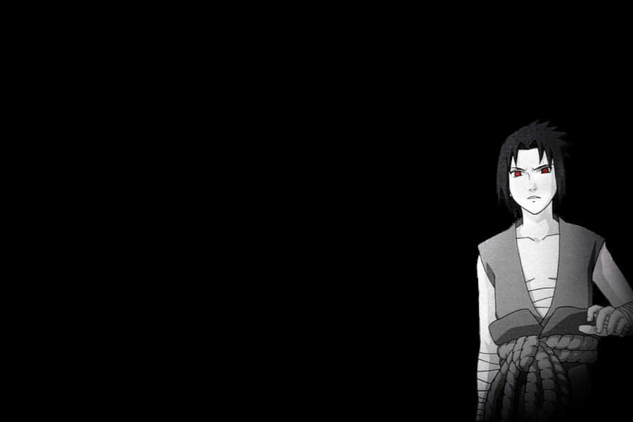 Sasuke Uchiha Monochrome Portrait Wallpaper