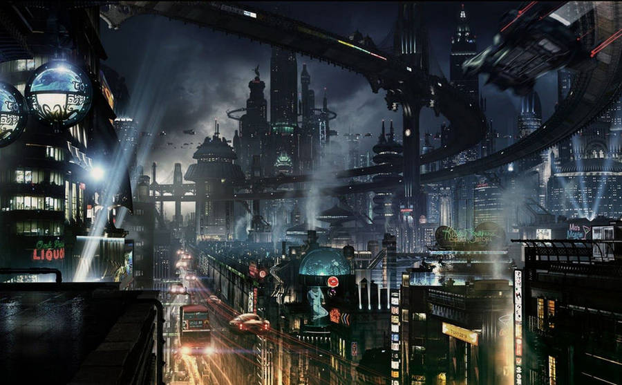 Download free Sci Fi Cyberpunk City Wallpaper - MrWallpaper.com