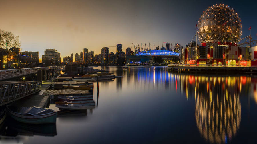 Vancouver Downtown Night Cityscape 4K Wallpapers | HD Wallpapers | ID #29910