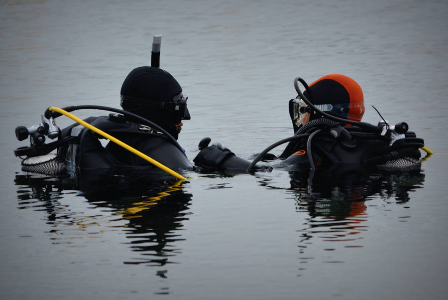 Scuba Diving Divers Conversations Wallpaper
