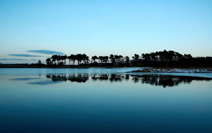 Serene Nature Landscape At Dusk Wallpaper