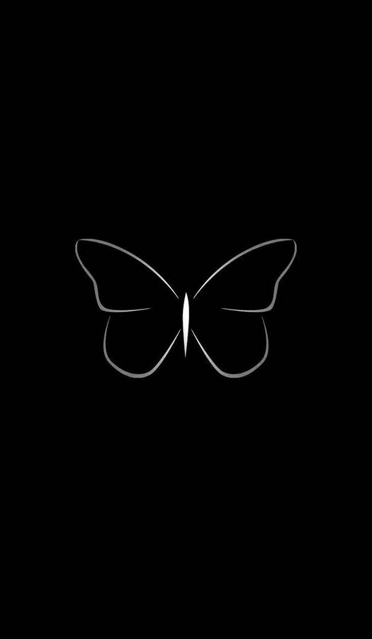 Download free Simple Black Butterfly With White Outline Wallpaper ...