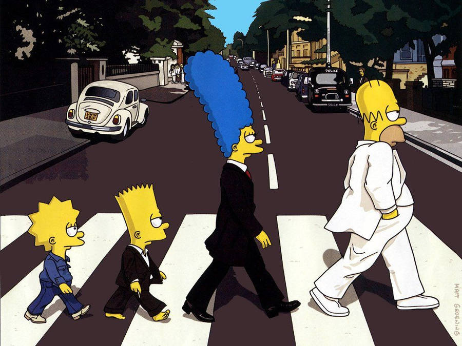 Simpsons Abbey Road Wallpaper