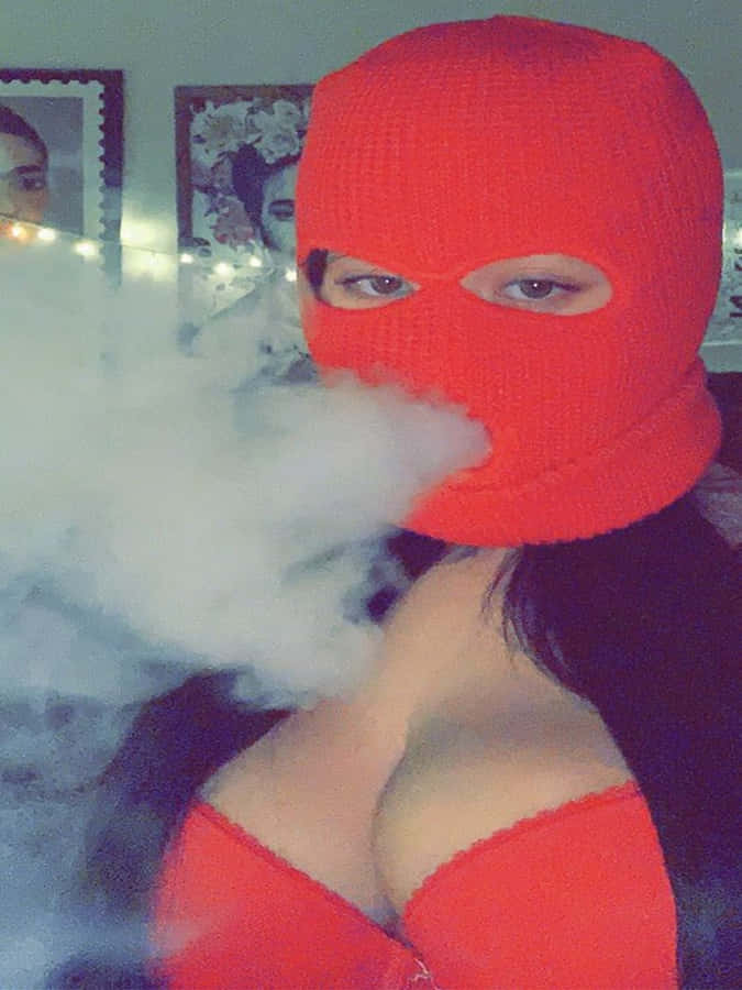 Ski Mask Girl Smoking Wallpaper