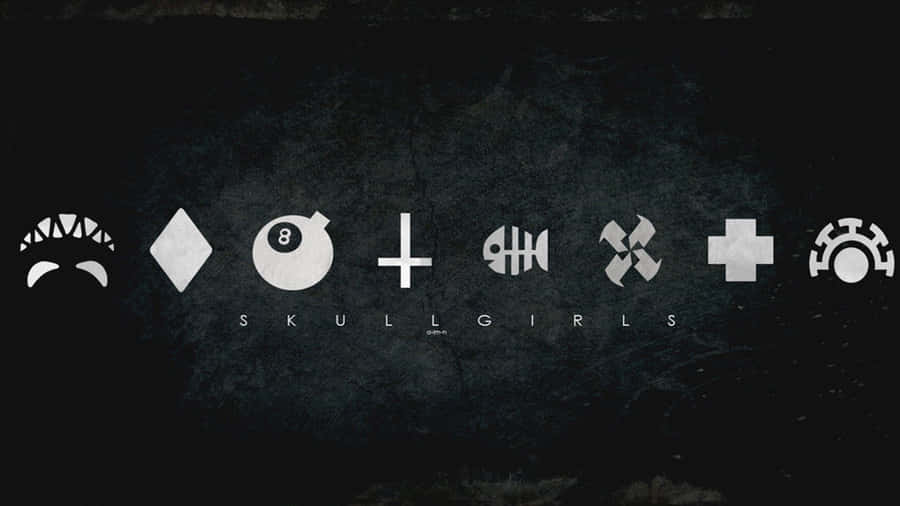 Skullgirls With Icon Illustrations Wallpaper