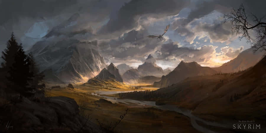 Skyrim Sundown Desktop Wallpaper