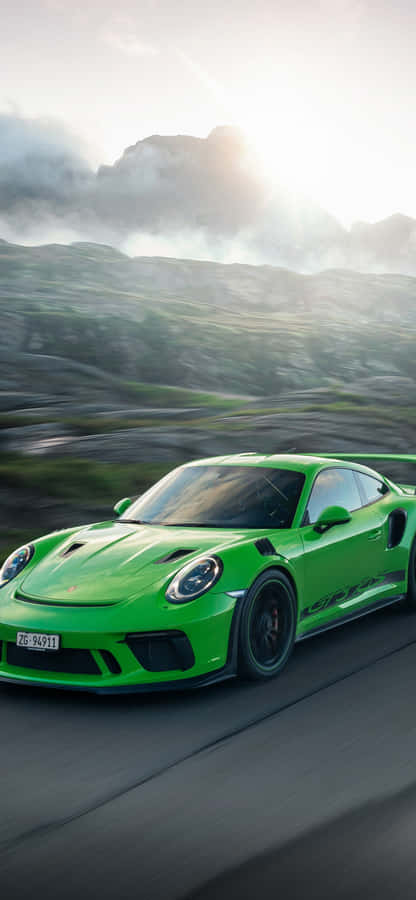 Sleek Porsche Car And Iphone Wallpaper Wallpaper