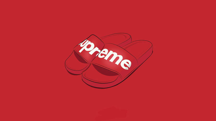 Red best sale supreme slippers