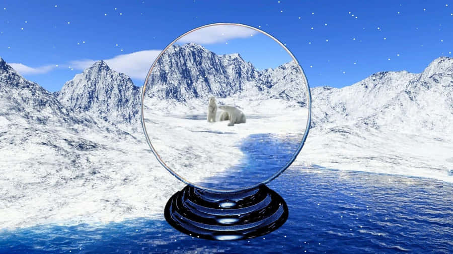 Snow Globe With Mountain View Wallpaper