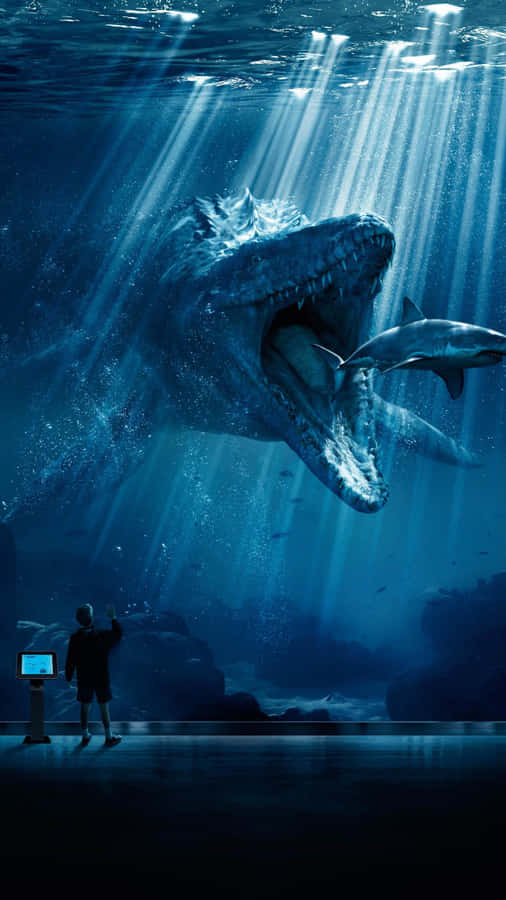 Soaring Above Jurassic World In The Deep Blue Sky Wallpaper