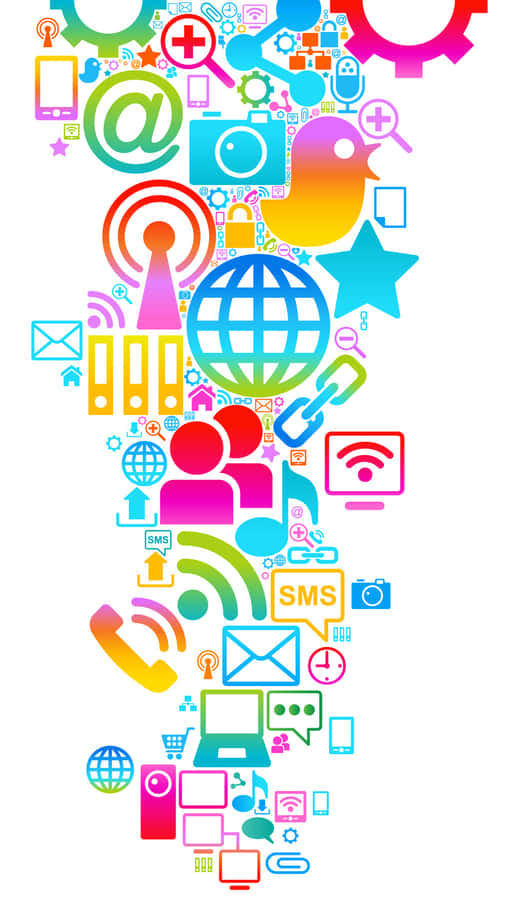 Social Media Icons Colorful Aesthetic Wallpaper