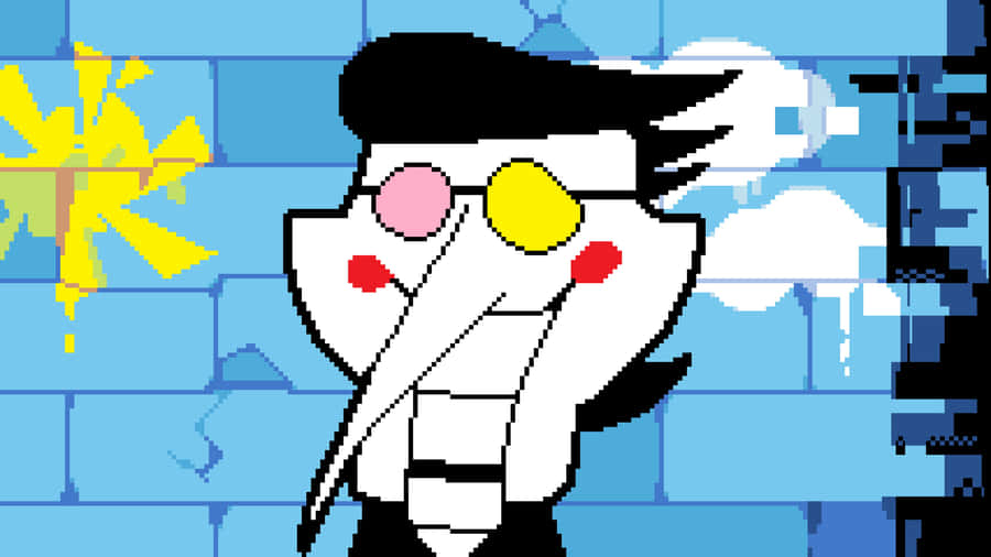 Spamton In A Colorful, Pixelated World Wallpaper