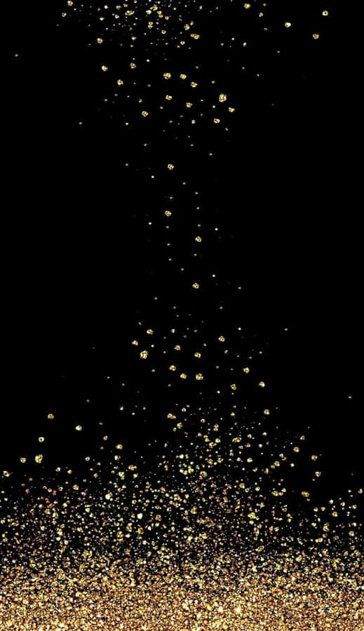 Sparkling Elegance - Black And Gold Glitter| Wallpaper