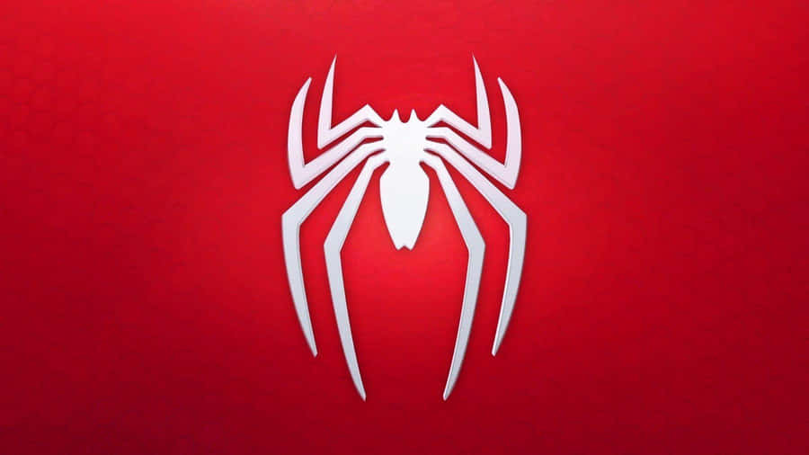 Spider Man Ps4 4k White Spider Logo Red Background Wallpaper