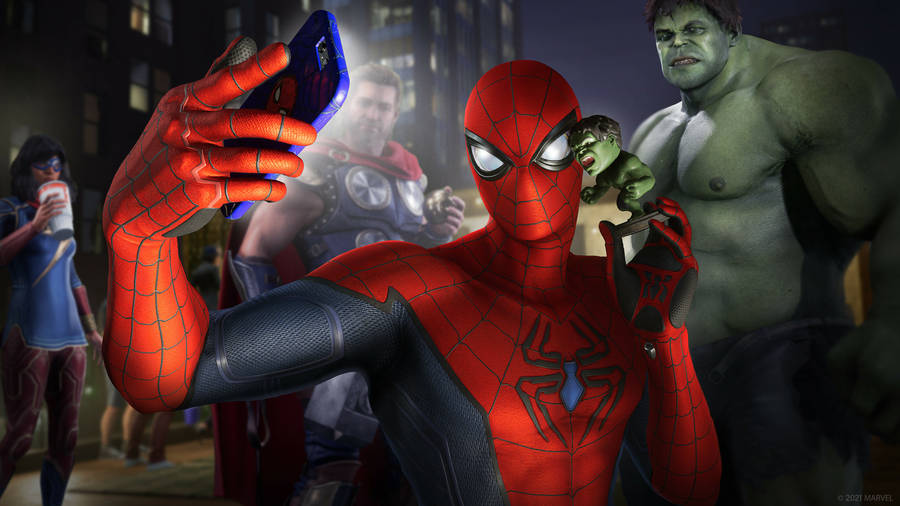 Spider-man Selfie Marvel Pc Wallpaper