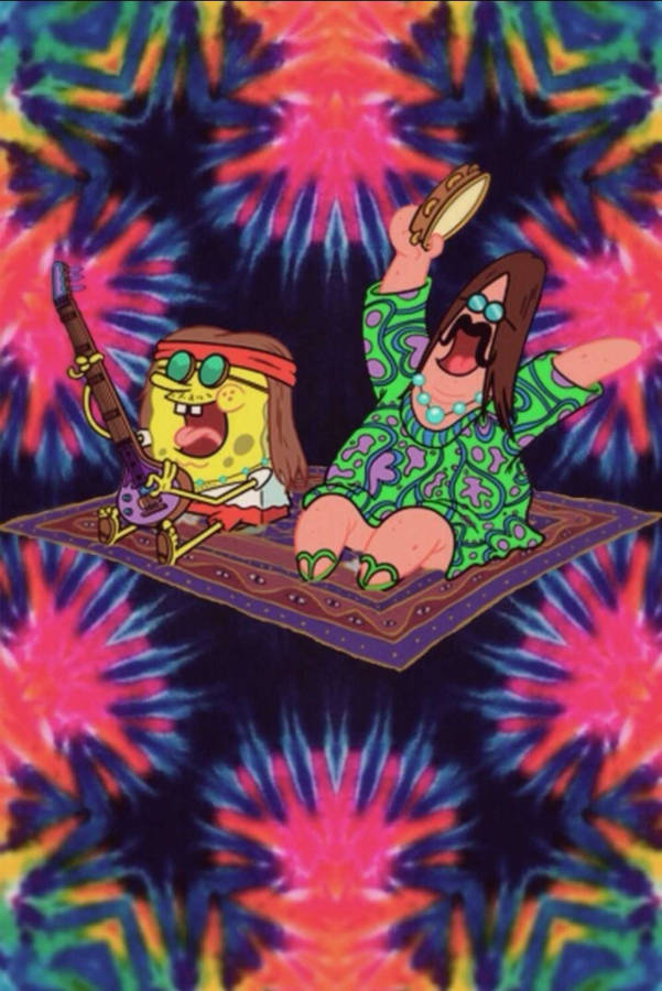 Spongebob Stoned Cartoon Wallpaper