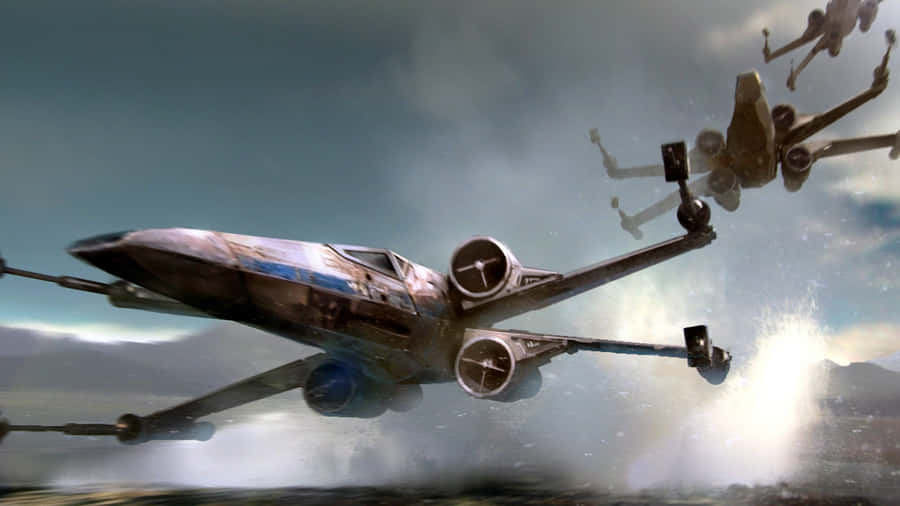 Star Wars X-wing Fighters Flying In The Air Wallpaper