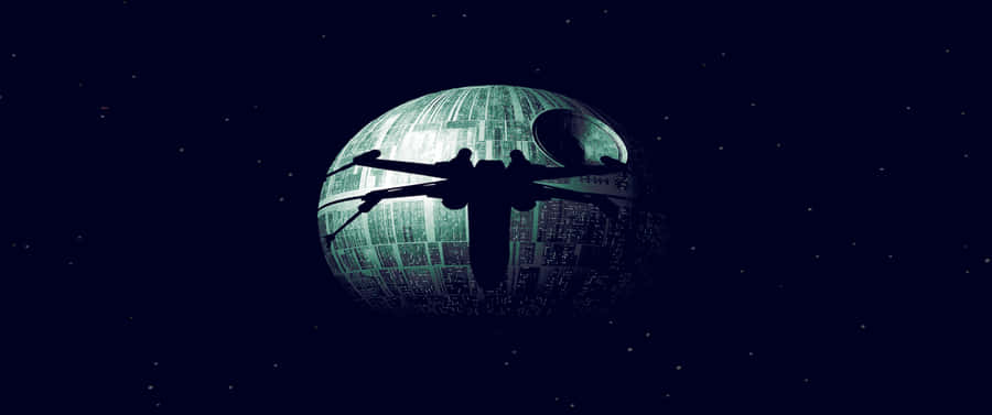 Star Wars X Wingand Death Star Ultra Wide Wallpaper
