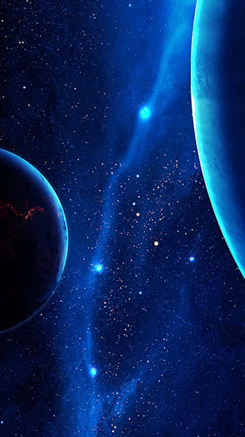 Stars Shimmering In Blue Universe Iphone Wallpaper