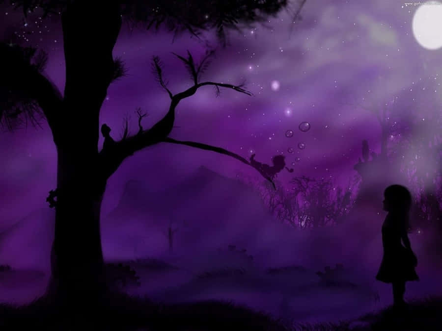 Step Back In Time With This Stunning And Mysterious Purple Gothic Wallpaper. Wallpaper
