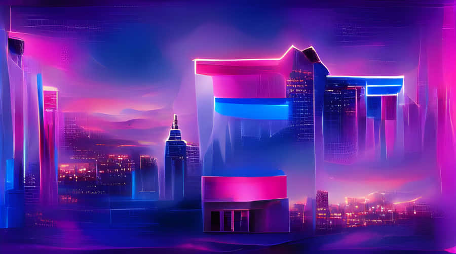 Step Into The Future With Synthwave City! Wallpaper