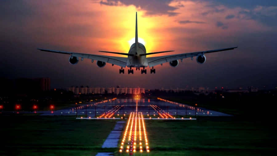 Step Into The Sky In Style With This Pink Plane Wallpaper