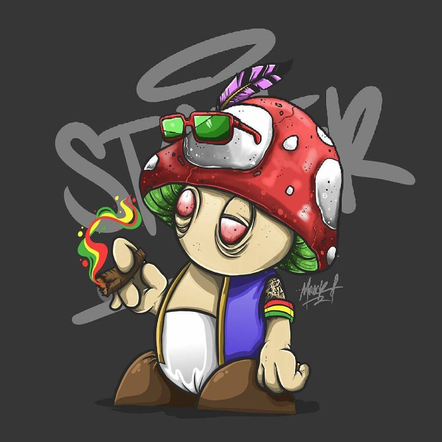 Stoned Mushroom Cartoon Wallpaper