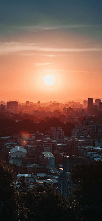 Stunning City Sunset Iphone Wallpaper