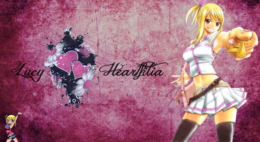 Stunning Lucy Heartfilia In Action Wallpaper