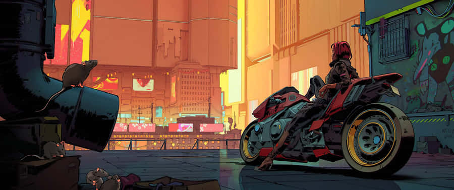Stylish Cyberpunk 3440x1440 Theme Wallpaper