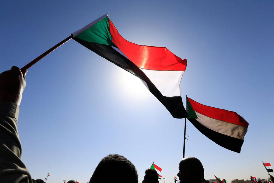 Nile river in khartoum city with sudanese flag background on Craiyon