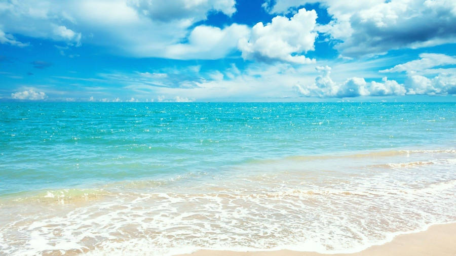 Summer Beach Clouds Laptop Wallpaper