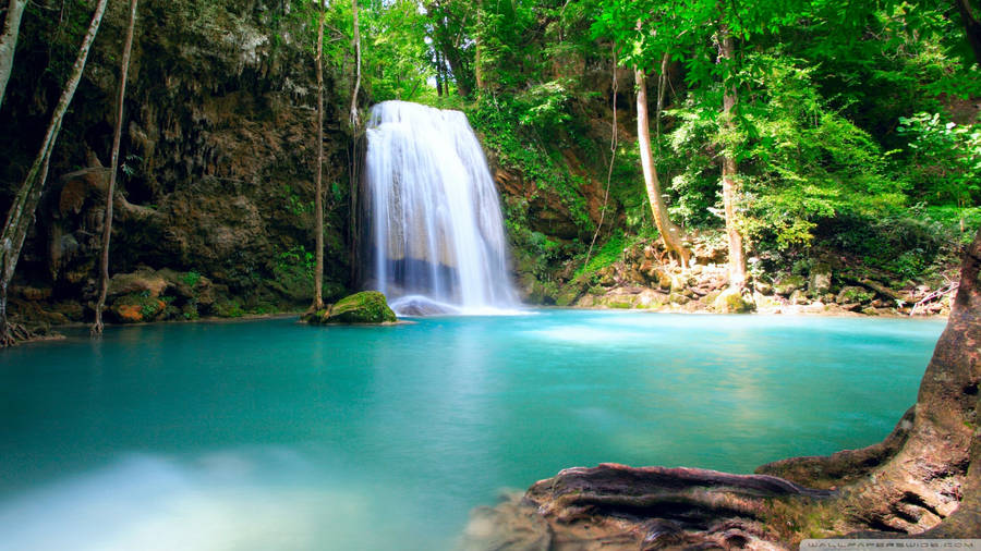 Summer Beautiful Waterfall Laptop Wallpaper