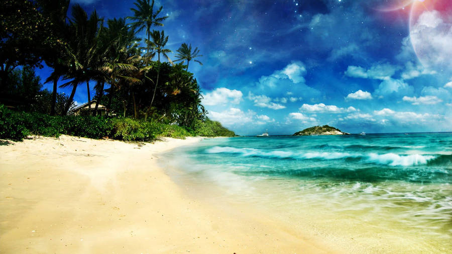 Summer Blue Sky Laptop Wallpaper