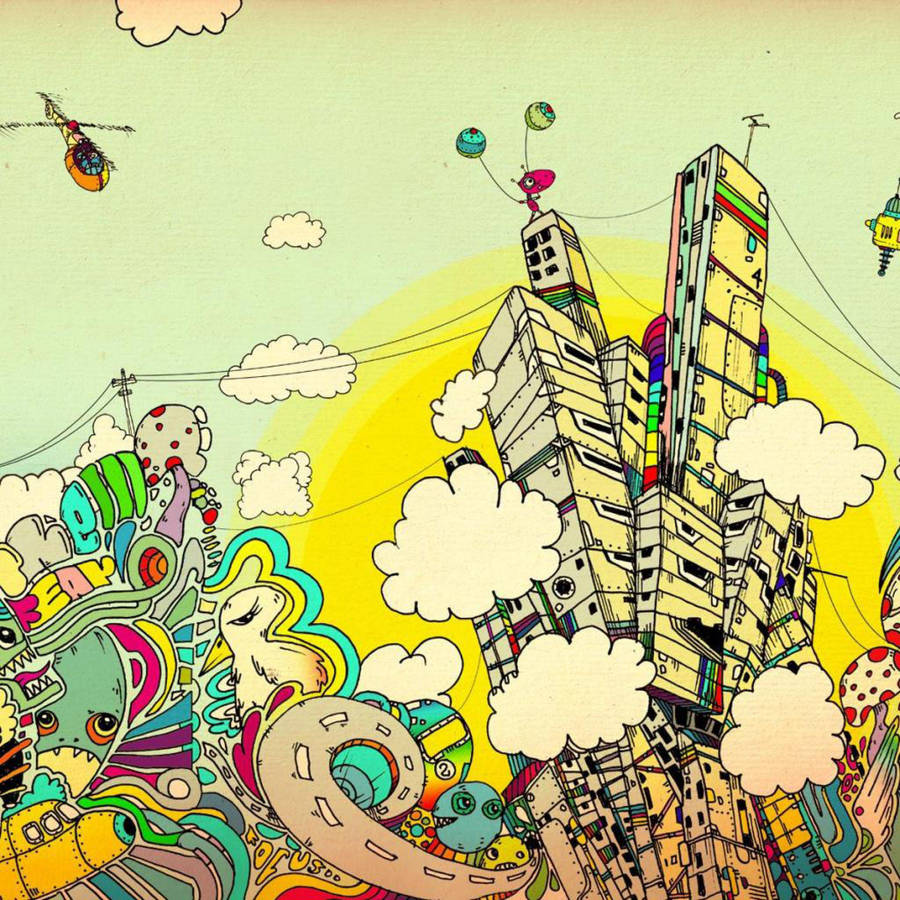 Surreal Wonder - Trippy Cartoon Art Wallpaper