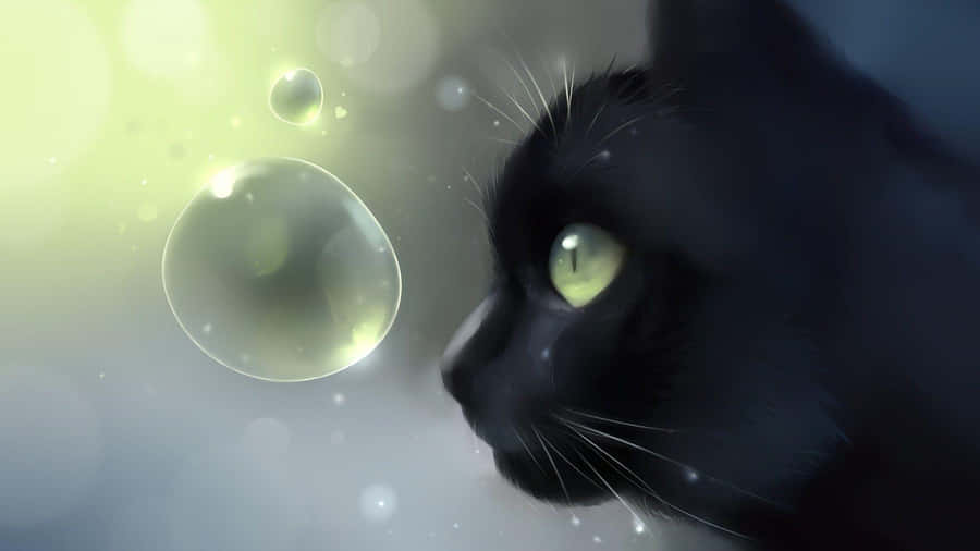 Sweet And Playful - A Kawaii Anime Cat Wallpaper